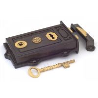 Victorian Style Reversible Iron Rim Lock Solid Brass Key