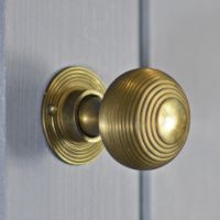 Antique Brass Beehive Door Knob Set 