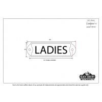 Antique Pewter Solid Brass Bathroom Sign or Push Plate – ‘Ladies’ 
