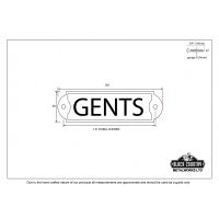 Antique Pewter Solid Brass Bathroom Sign or Push Plate – ‘Gents’