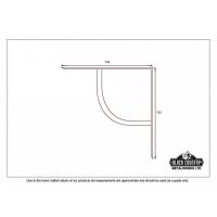 Arched Black Iron Shelf Bracket - Dimension Chart 