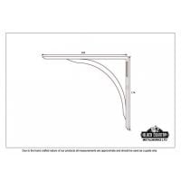 Curved Beeswax Curved Iron Shelf Bracket - Dimensions Curved Beeswax Curved Iron Shelf Bracket - Dimensions