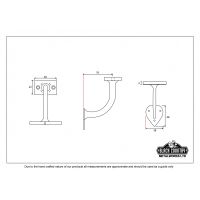 "Mapleton" 3" Iron Handrail Bracket 