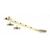 Aged Brass Reeded Window Stay 10"