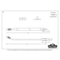 Aged Brass Reeded Window Stay Dimensions