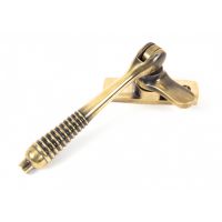 Reeded Window Fastener - Lockable Aged Brass