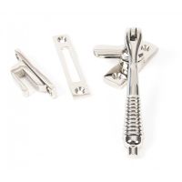 Reeded Window Fastener - Lockable Polished Nickel
