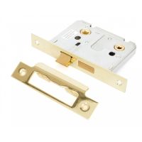 Standard Bathroom Mortice Lock - Brass 3"