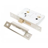 Standard Bathroom Mortice Lock - Nickel 3"