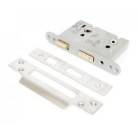 Satin Stainless Steel Heavy Duty Bathroom Mortice Lock - 3" Main View Satin Stainless Steel Heavy Duty Bathroom Mortice Lock - 3" Main View