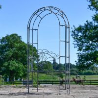 Rear view of Antique Grey Arbour Oval Seat