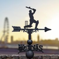 Cricket Player Weathervane in Situ