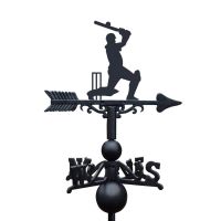 Cricket Player Weathervane on White Background