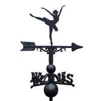 Ballerina Weathervane on White Background
