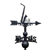 Sax Weathervane on White Background