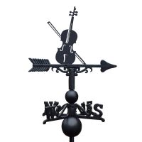 Violin Weathervane on White Background