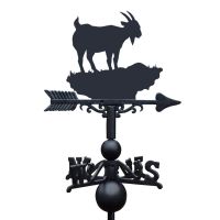 Mountain Goat Weathervane on White Background