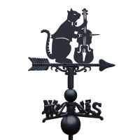 Cat & Fiddle Weathervane on White Background