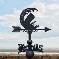 Weathervane with Whale & Surf Design 