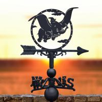 Weathervane with Flying Elephant Topper Design 
