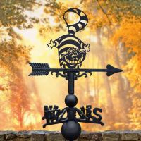 Weathervane with Cheshire Cat Design 