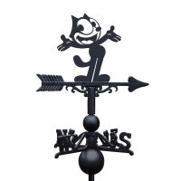 Vintage Cartoon Cat Weathervane on White Background