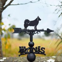 Cast Iron & Steel Icelandic Sheepdog Weathervane in Situ Cast Iron & Steel Icelandic Sheepdog Weathervane in Situ