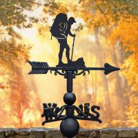 Black Weathervane with Backpacking Design Black Weathervane with Backpacking Design