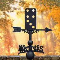 Black Weathervane with Dominoes Design 