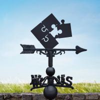 Black Weathervane with Jigsaw Piece Design 