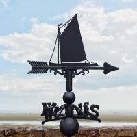 Black Weathervane with Norfolk Wherry Sail Boat Black Weathervane with Norfolk Wherry Sail Boat