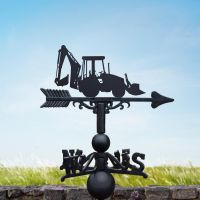 Construction Digger Weathervane in Black 