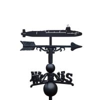 Vanguard Submarine Weathervane on White Background