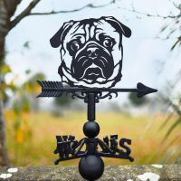 Black Pug Head Weathervane 