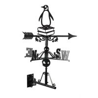 Penguin on Books Weathervane Created From Iron Penguin on Books Weathervane Created From Iron