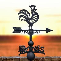 Chinese Rooster Weathervane in Black 