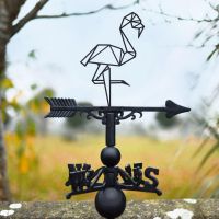 Weathervane with Geometric Flamingo Design 