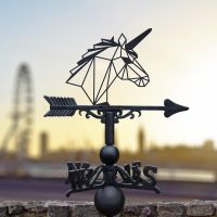 Geometric Unicorn Weathervane in Black 
