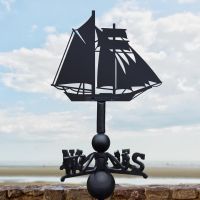 Black Schooner Topsail Ship Weathervane