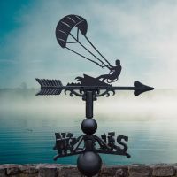 Black Weathervane with Kite Surfer Design 