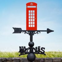 Weathervane with Red Telephone Box Design Weathervane with Red Telephone Box Design