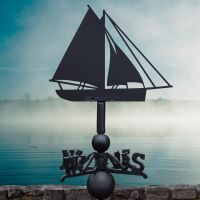 Black Weathervane with Cutter Ship Design 