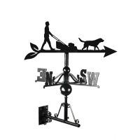 Mowing The Lawn With Labradors Iron Weathervane Finished in Black Mowing The Lawn With Labradors Iron Weathervane Finished in Black