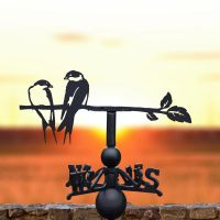 Black Weathervane with Swallows Design Black Weathervane with Swallows Design
