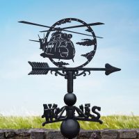 Puma Helicopter Weathervane in Black Finish Puma Helicopter Weathervane in Black Finish