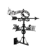 Musical Note Iron Weathervane Finished in Black