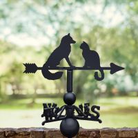 Black The Fox & The Cat Weathervane