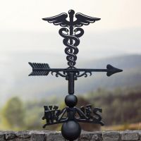 Black Weathervane with Doctors Medical Design  Black Weathervane with Doctors Medical Design