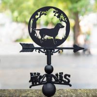 Labrador & Oak Trees Weathervane in Black Finish Labrador & Oak Trees Weathervane in Black Finish