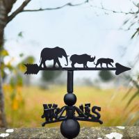 Black Weathervane with Safari Animals